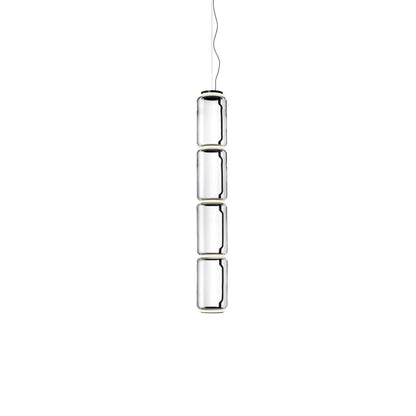 Adjustable Clear Glass Cylinder LED Pendant Light