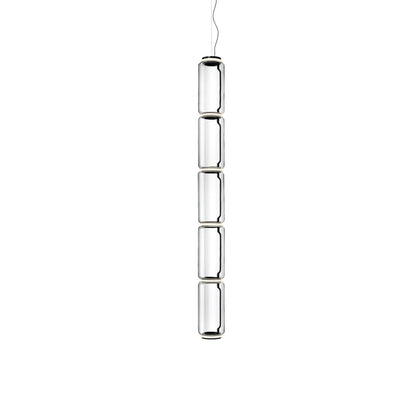 Adjustable Clear Glass Cylinder LED Pendant Light