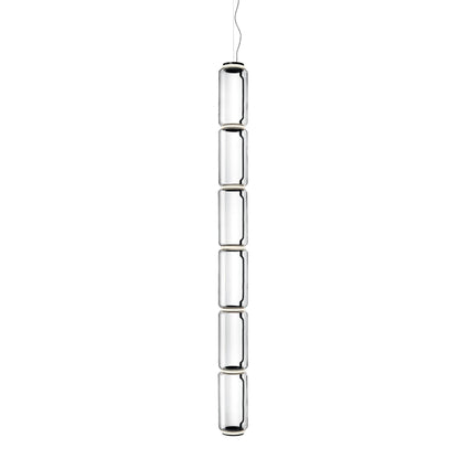 Adjustable Clear Glass Cylinder LED Pendant Light