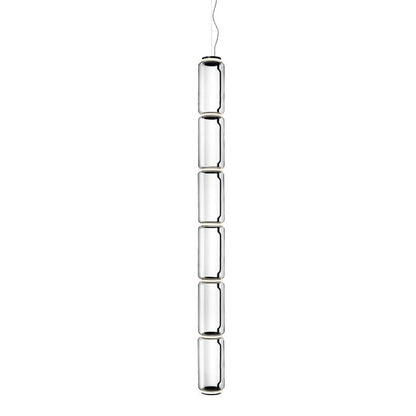 Adjustable Clear Glass Cylinder LED Pendant Light