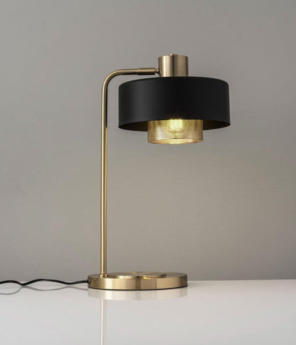 Adjustable Copper & Black Metal Table Lamp