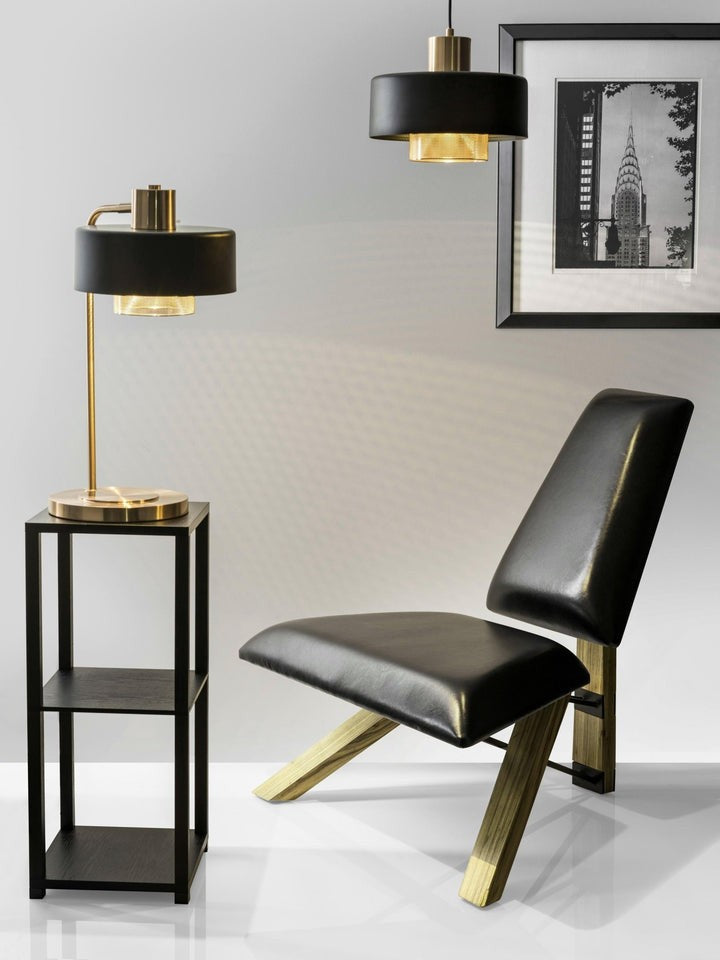 Adjustable Copper & Black Metal Table Lamp