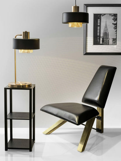 Adjustable Copper & Black Metal Table Lamp