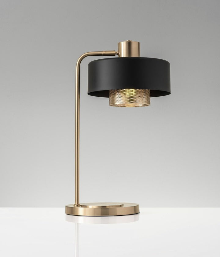 Adjustable Copper & Black Metal Table Lamp