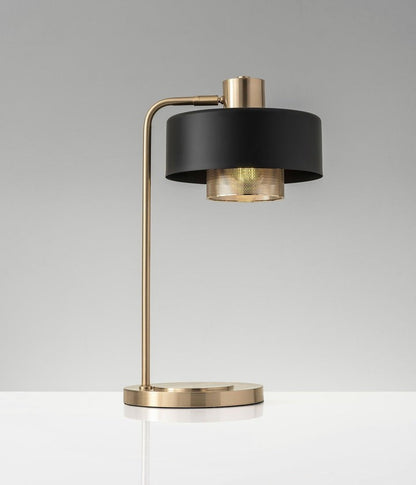 Adjustable Copper & Black Metal Table Lamp