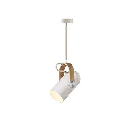 Adjustable LED Spotlight Pendant in Black & Walnut