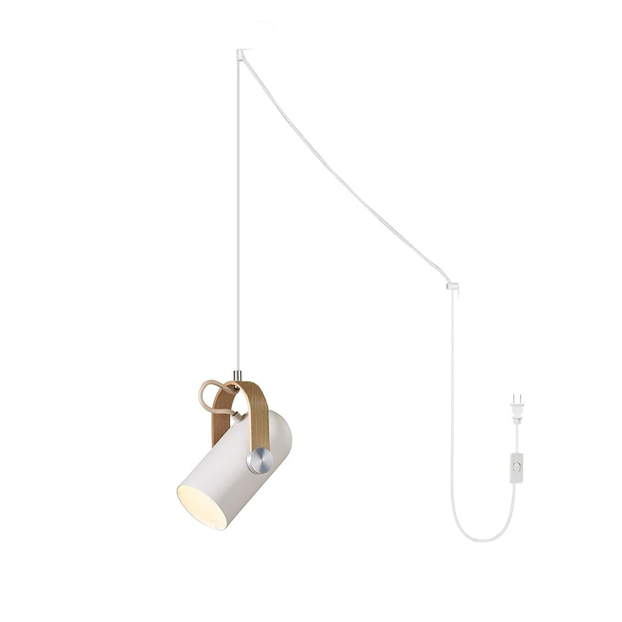 Adjustable LED Spotlight Pendant in Black & Walnut