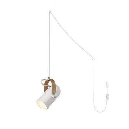 Adjustable LED Spotlight Pendant in Black & Walnut