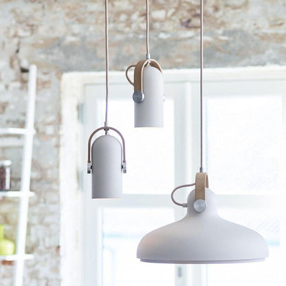 Adjustable LED Spotlight Pendant in Black & Walnut