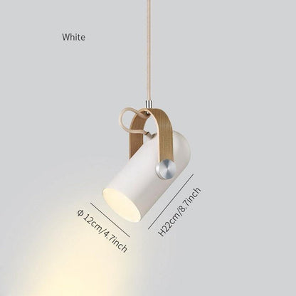 Adjustable LED Spotlight Pendant in Black & Walnut