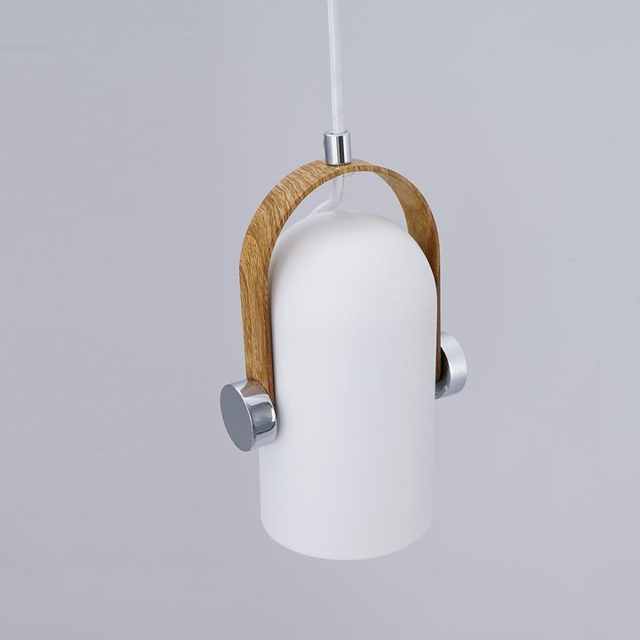 Adjustable LED Spotlight Pendant in Black & Walnut
