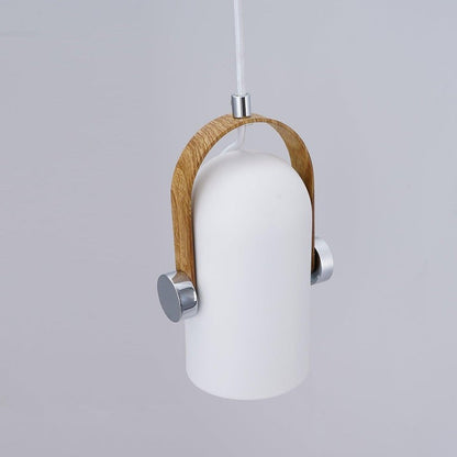Adjustable LED Spotlight Pendant in Black & Walnut