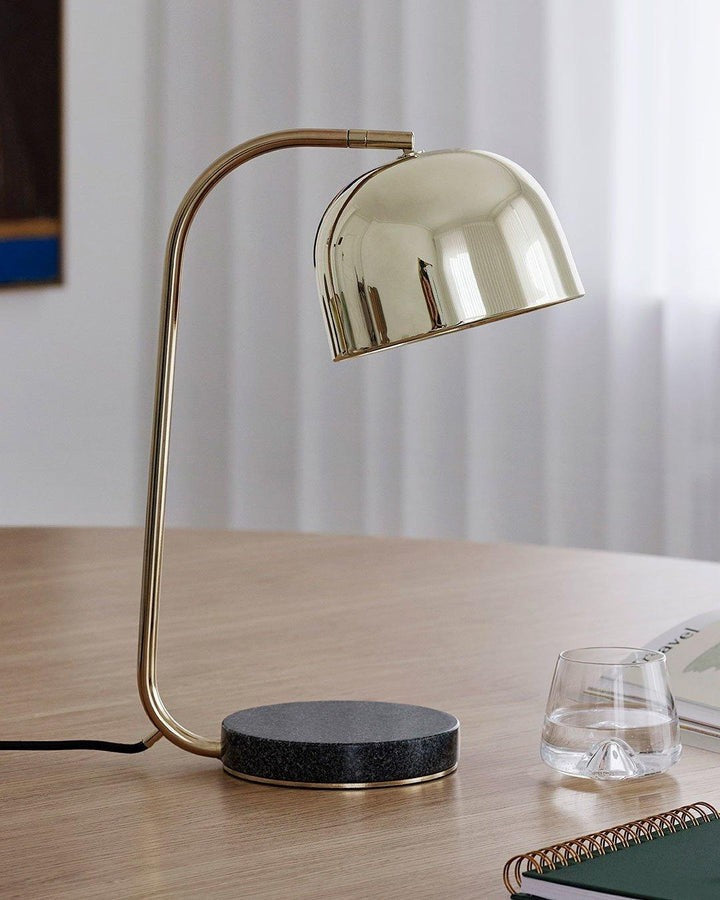 Adjustable Marble & Metal Desk Lamp with LED Lighting