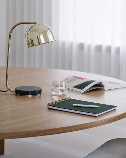 Adjustable Marble & Metal Desk Lamp with LED Lighting