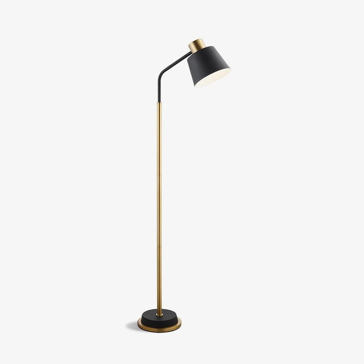 Adjustable Mid-Century LED Floor Lamp with Gold Base