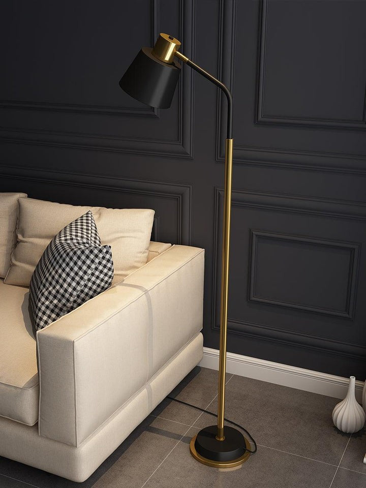 Adjustable Mid-Century LED Floor Lamp with Gold Base