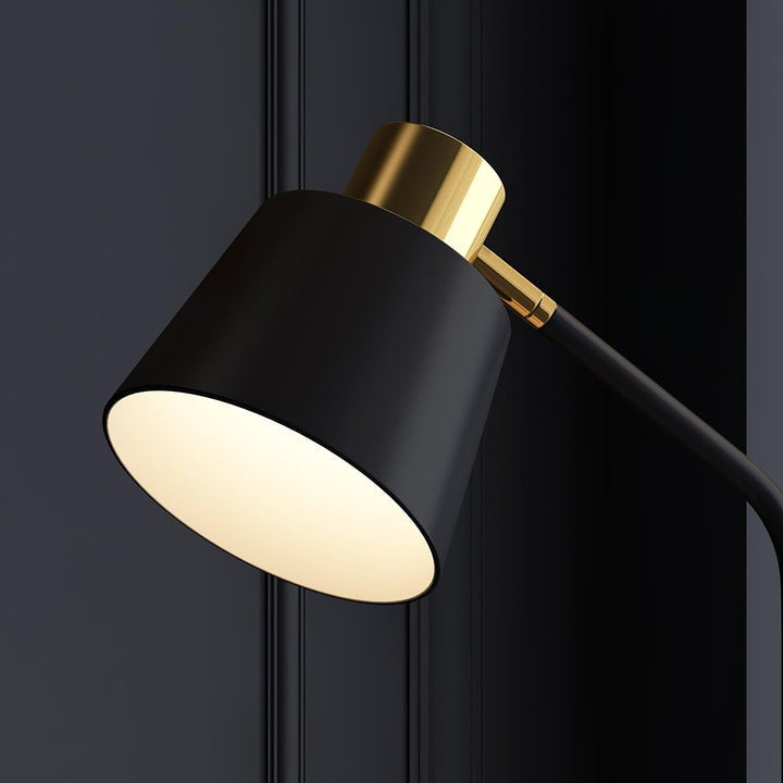 Adjustable Mid-Century LED Floor Lamp with Gold Base