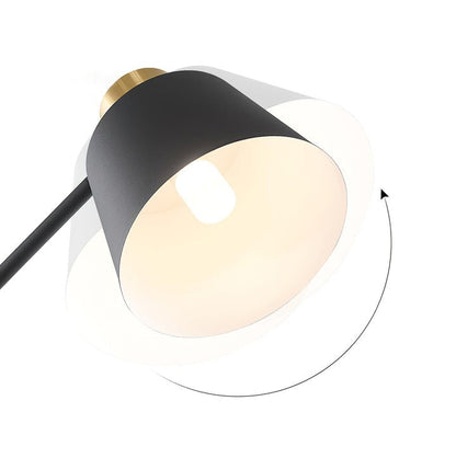Adjustable Mid-Century LED Floor Lamp with Gold Base