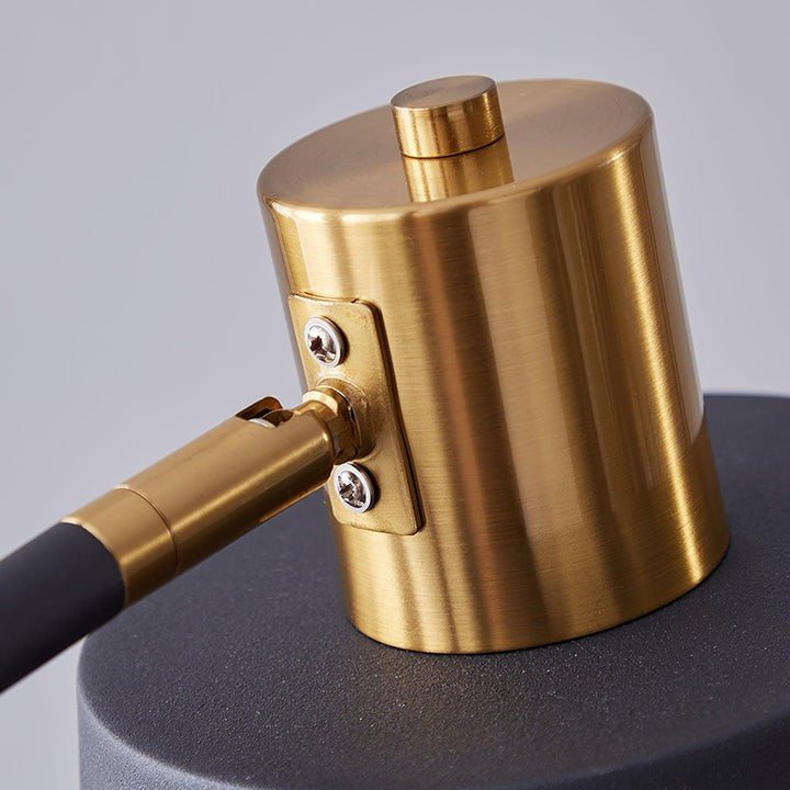 Adjustable Mid-Century LED Floor Lamp with Gold Base