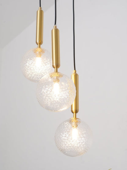 Adjustable Opal & Clear Glass Sphere Pendant Light