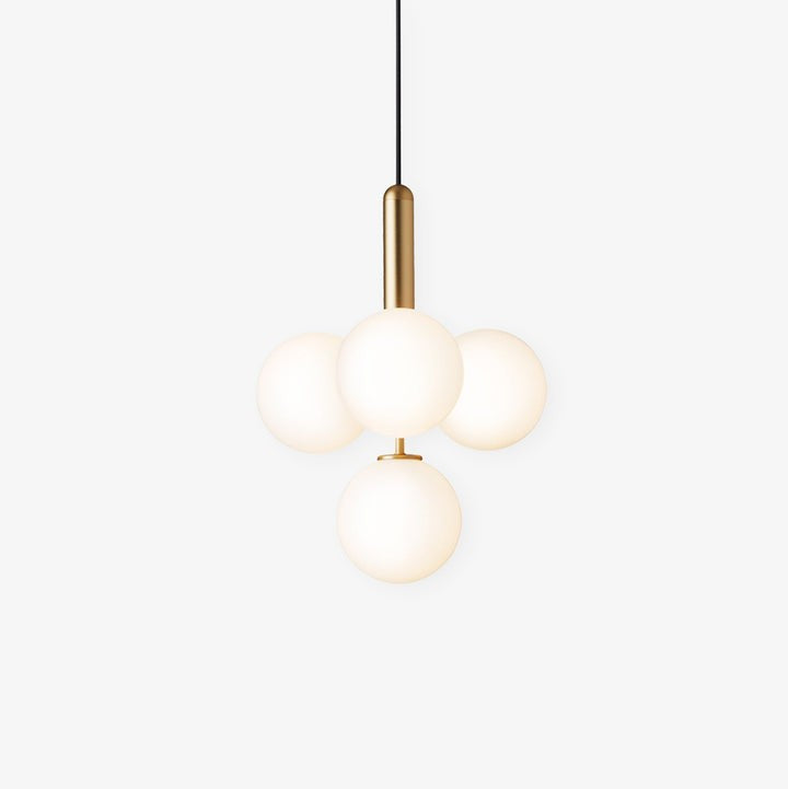 Adjustable Opal & Clear Glass Sphere Pendant Light