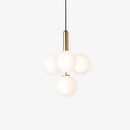 Adjustable Opal & Clear Glass Sphere Pendant Light