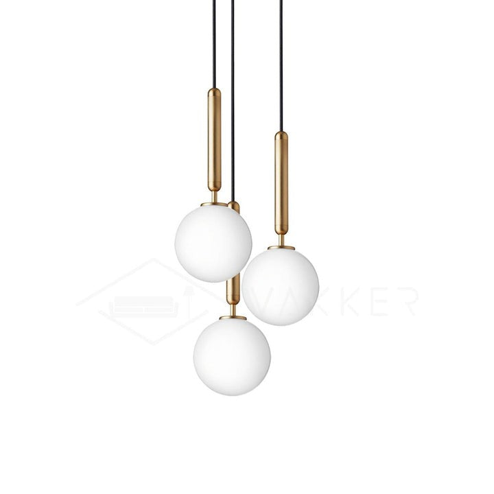Adjustable Opal & Clear Glass Sphere Pendant Light