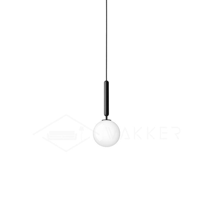 Adjustable Opal & Clear Glass Sphere Pendant Light