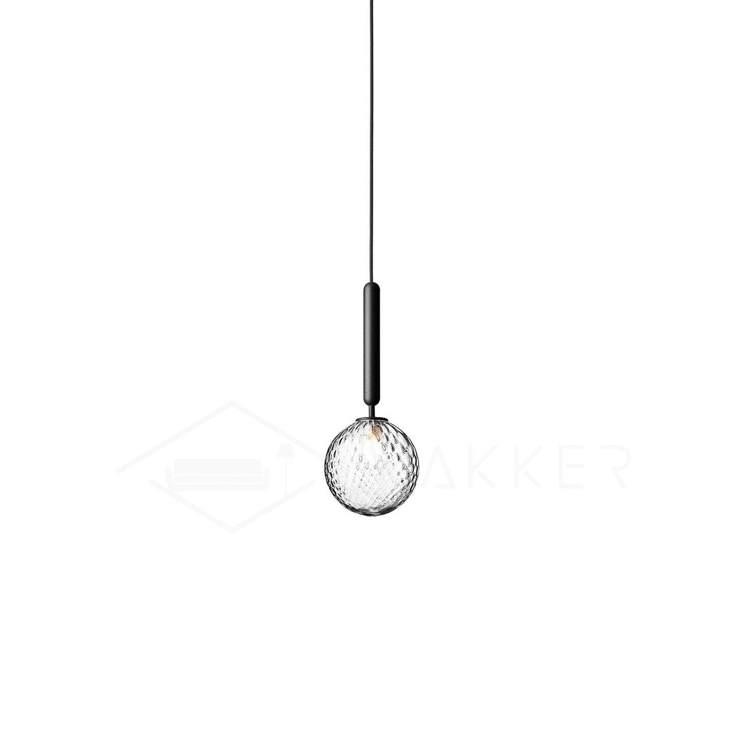 Adjustable Opal & Clear Glass Sphere Pendant Light