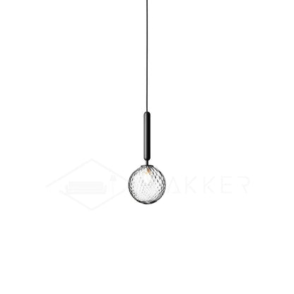 Adjustable Opal & Clear Glass Sphere Pendant Light