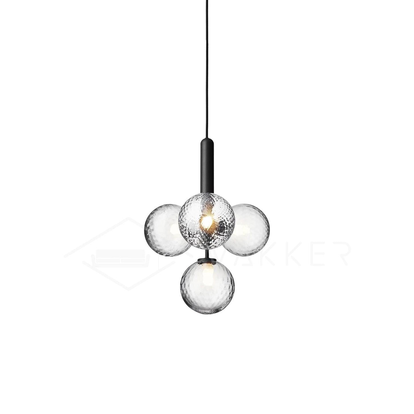 Adjustable Opal & Clear Glass Sphere Pendant Light