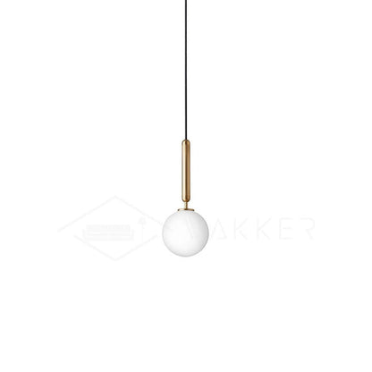 Adjustable Opal & Clear Glass Sphere Pendant Light