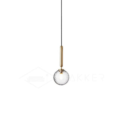 Adjustable Opal & Clear Glass Sphere Pendant Light