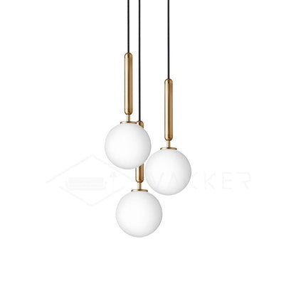 Adjustable Opal & Clear Glass Sphere Pendant Light