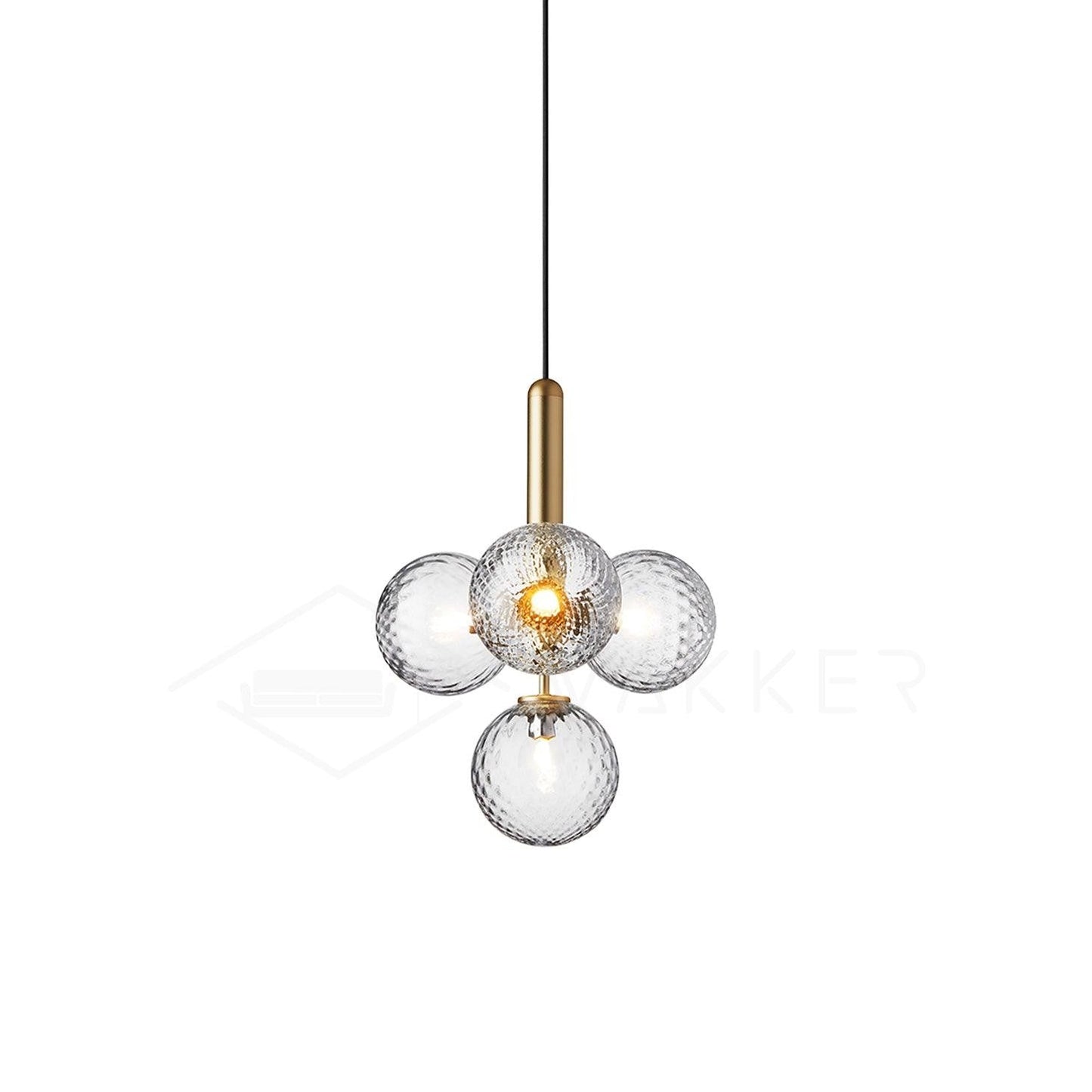 Adjustable Opal & Clear Glass Sphere Pendant Light