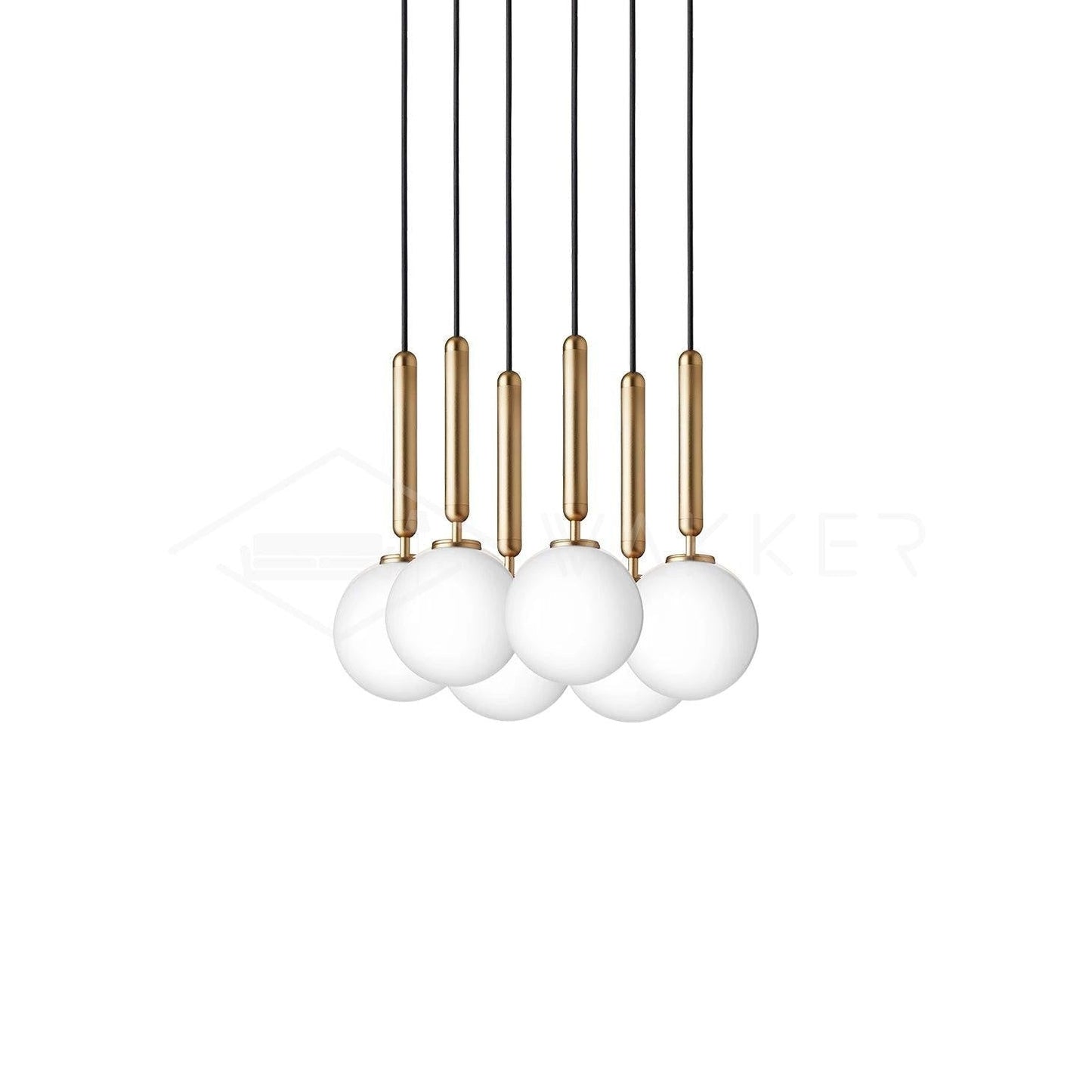 Adjustable Opal & Clear Glass Sphere Pendant Light