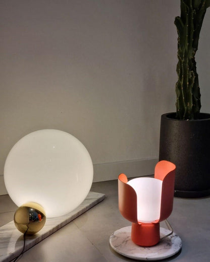 Adjustable Petal-Shape Glass LED Table Lamp