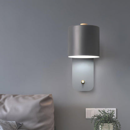 Adjustable Rotating Cylinder Plug-In Wall Sconce