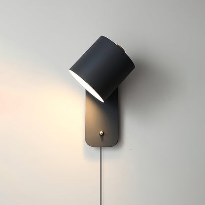 Adjustable Rotating Cylinder Plug-In Wall Sconce
