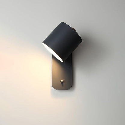 Adjustable Rotating Cylinder Plug-In Wall Sconce