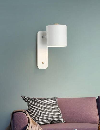 Adjustable Rotating Cylinder Plug-In Wall Sconce