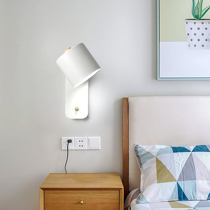 Adjustable Rotating Cylinder Plug-In Wall Sconce