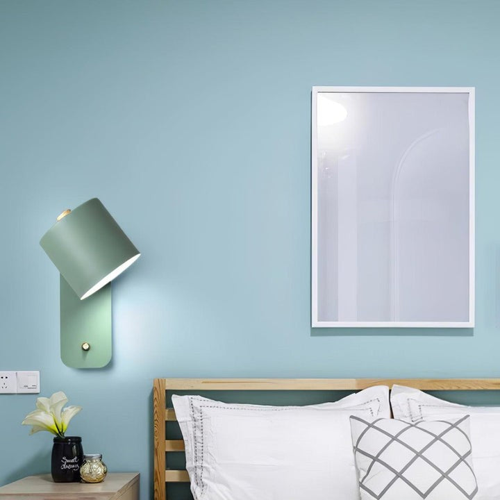 Adjustable Rotating Cylinder Plug-In Wall Sconce