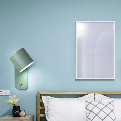 Adjustable Rotating Cylinder Plug-In Wall Sconce
