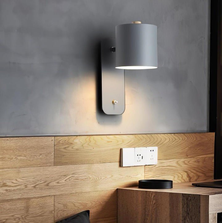 Adjustable Rotating Cylinder Plug-In Wall Sconce