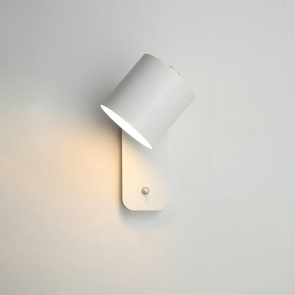Adjustable Rotating Cylinder Plug-In Wall Sconce