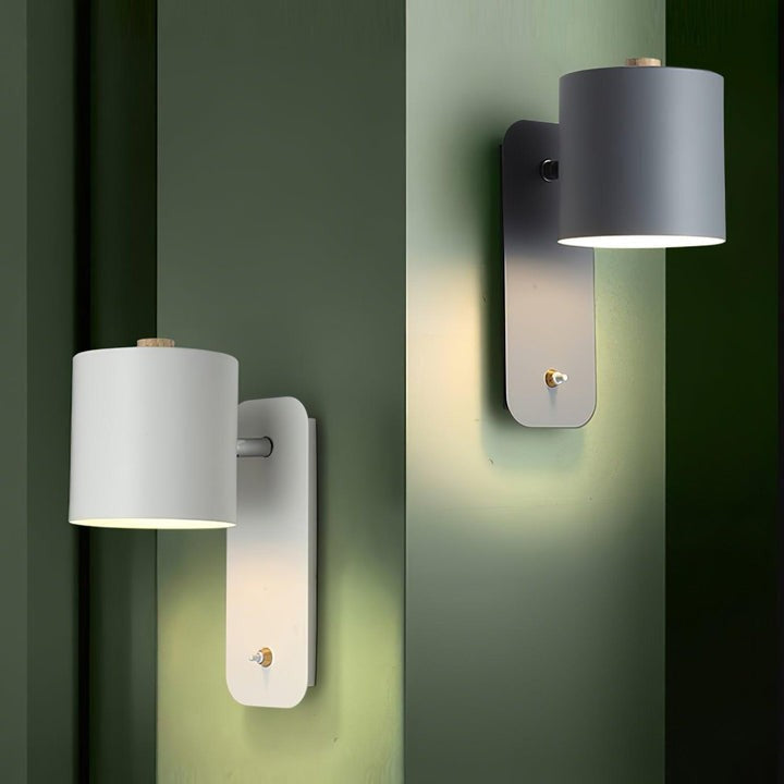 Adjustable Rotating Cylinder Plug-In Wall Sconce