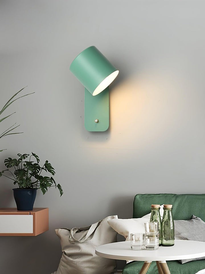 Adjustable Rotating Cylinder Plug-In Wall Sconce