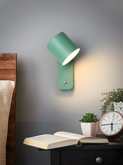 Adjustable Rotating Cylinder Plug-In Wall Sconce
