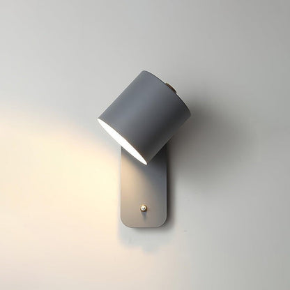Adjustable Rotating Cylinder Plug-In Wall Sconce